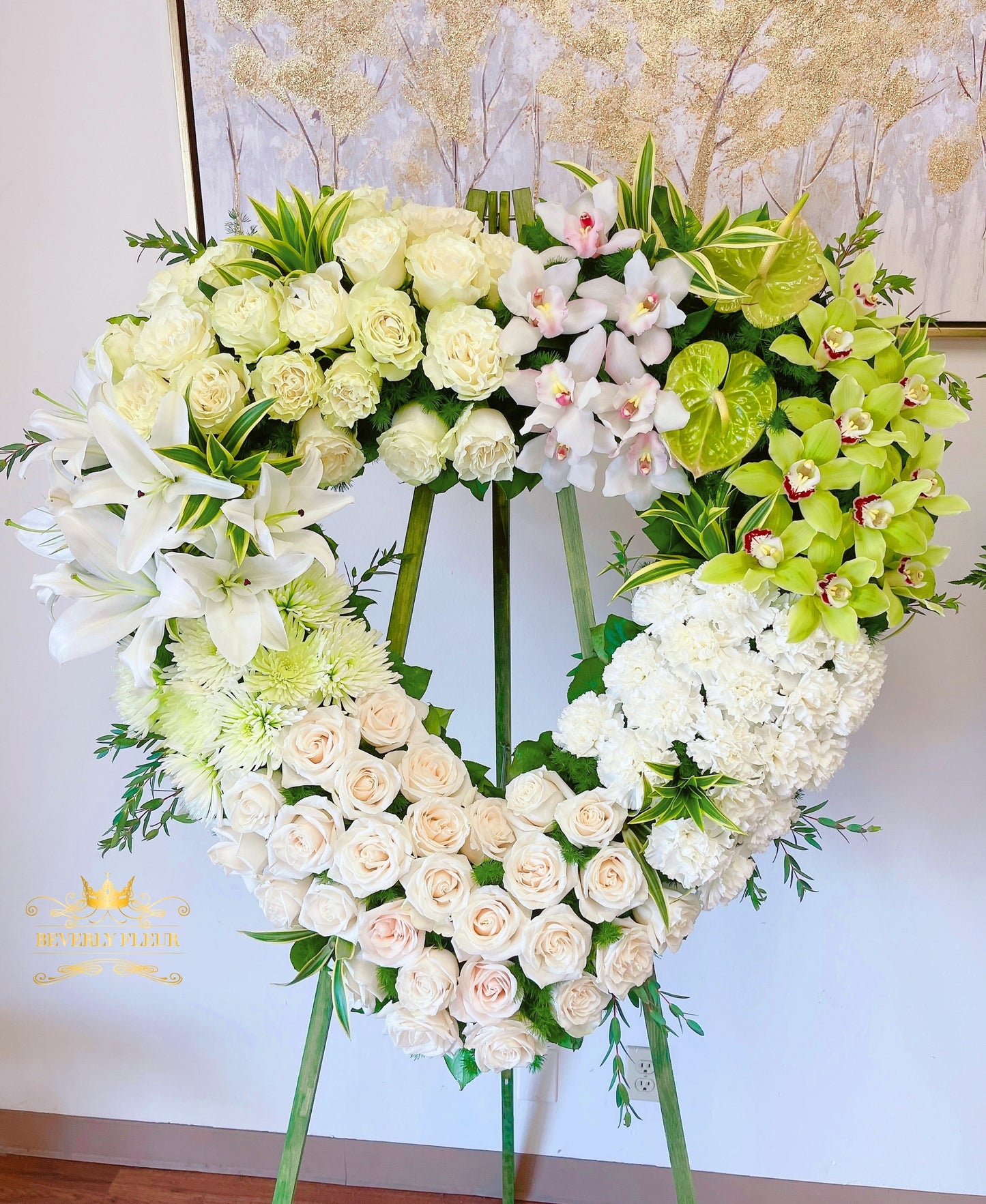Large Emeral Heart Wreath