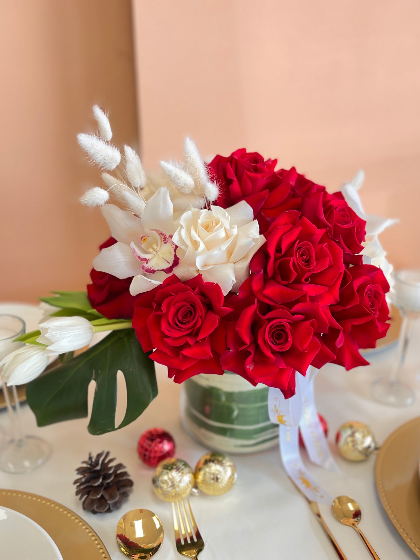 Red and White Centerpiece