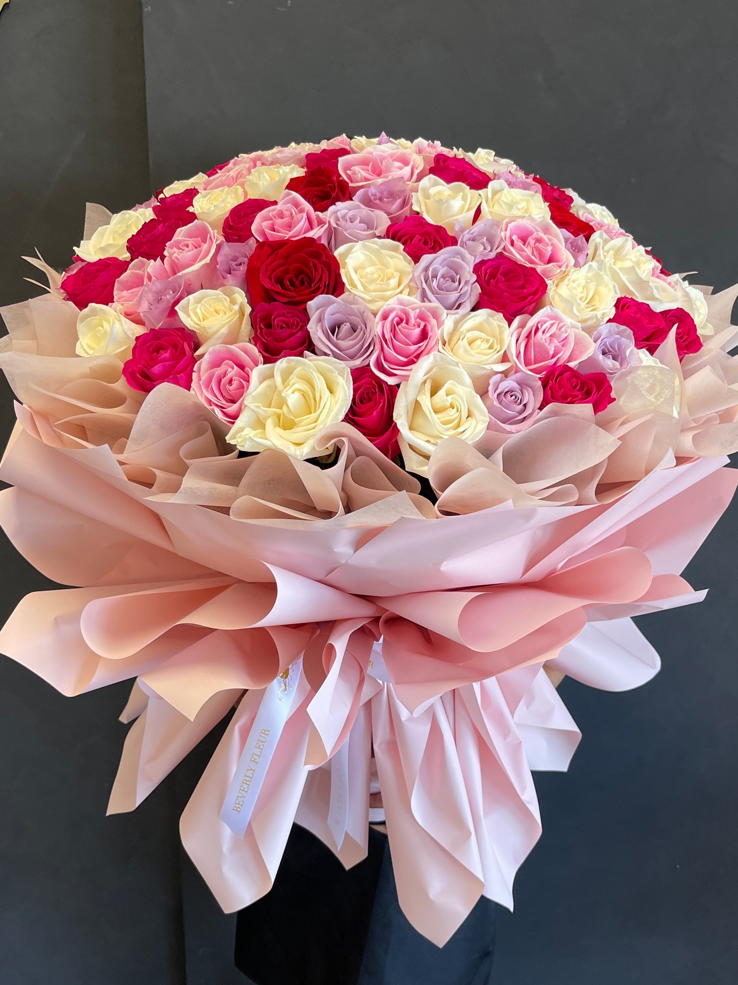 100 Roses Wrap - Flowers with Vase