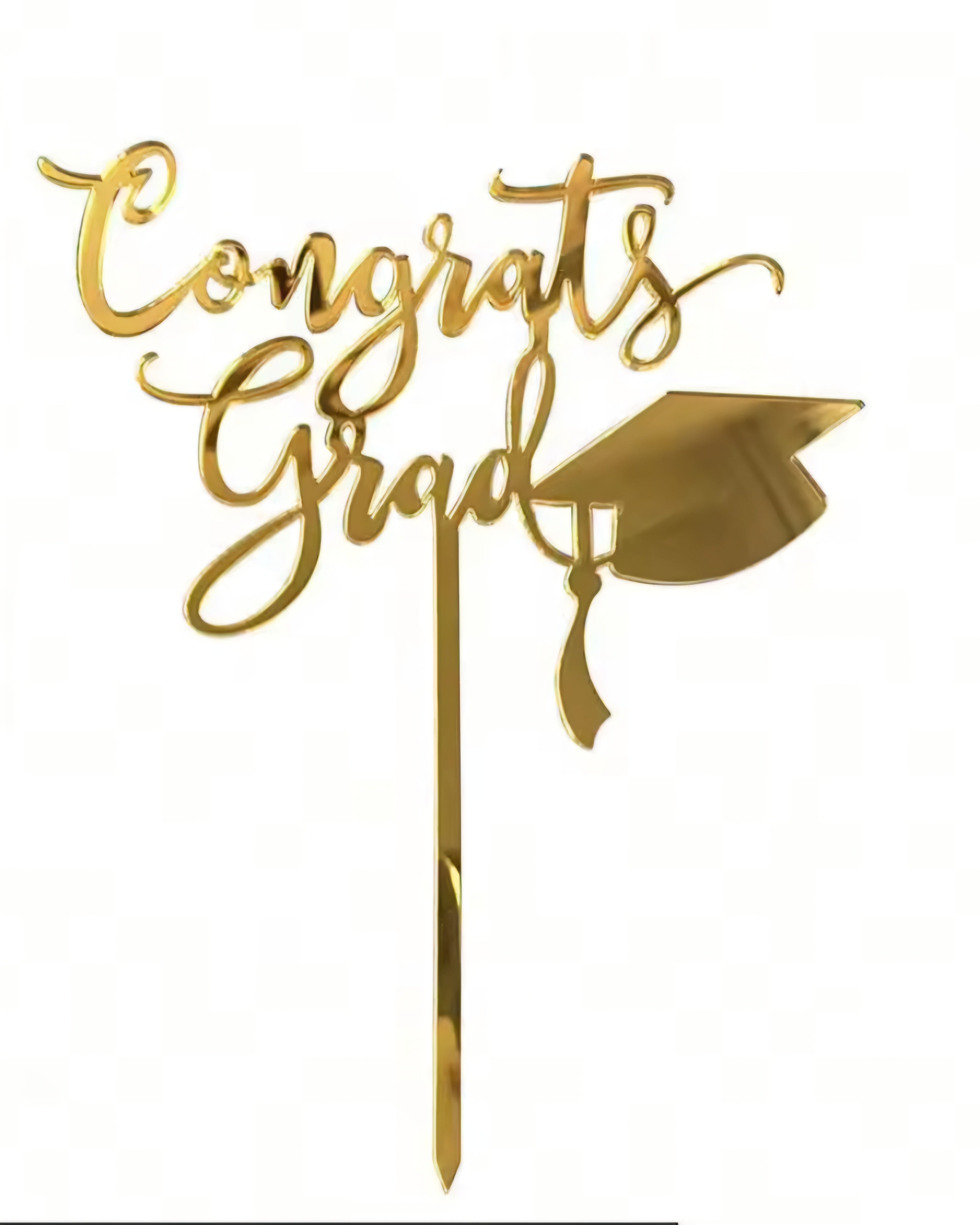 Grad Topper Stand Grad Topper Acrylic Gold Mirror – OC Beverly Flowers