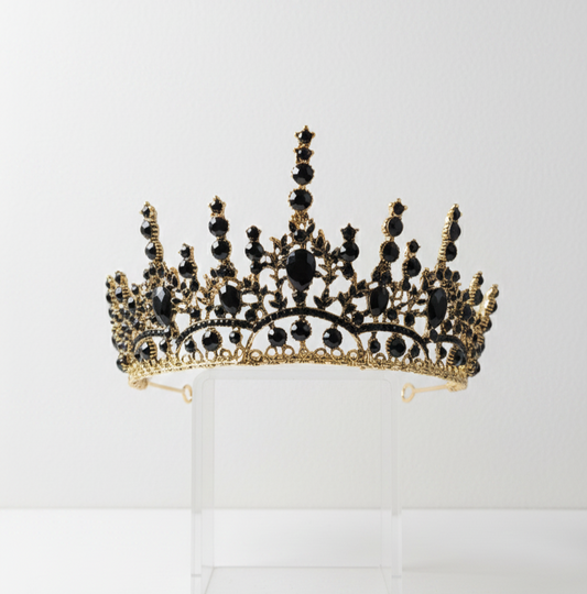 Baroque Gold Black Tiara