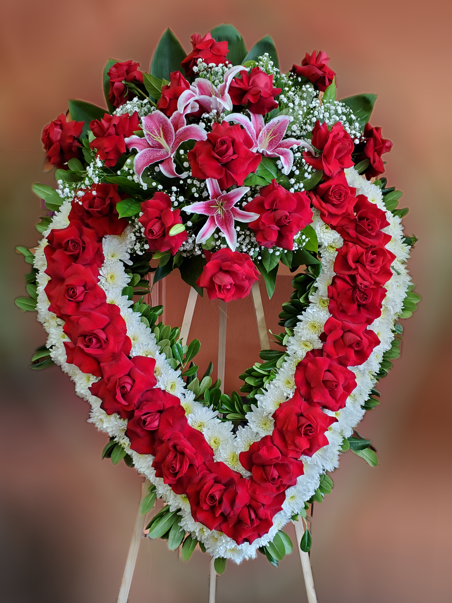 Funeral - Large Heart Wreath - OC Beverly Flowers