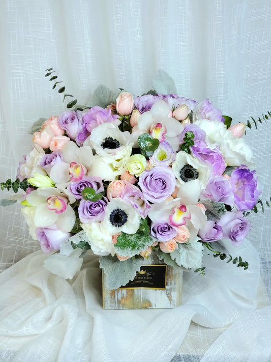 Special Occasion, Wooden Box - Pretty Purply - OC Beverly Flowers