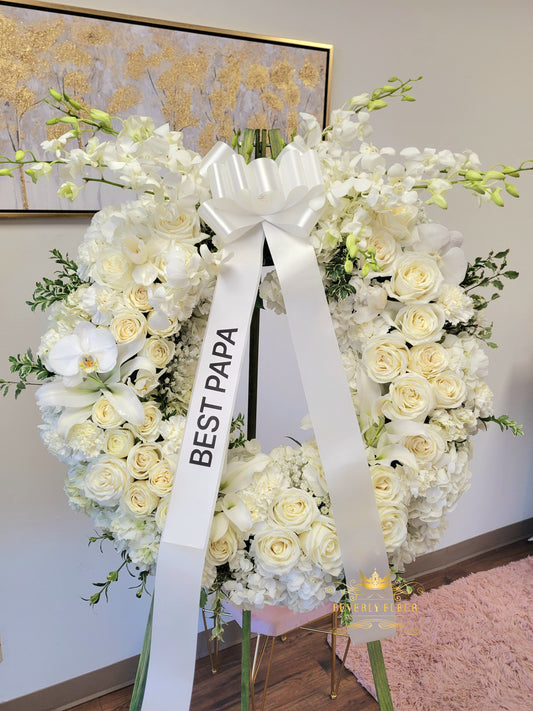 White Round Flower Wreath